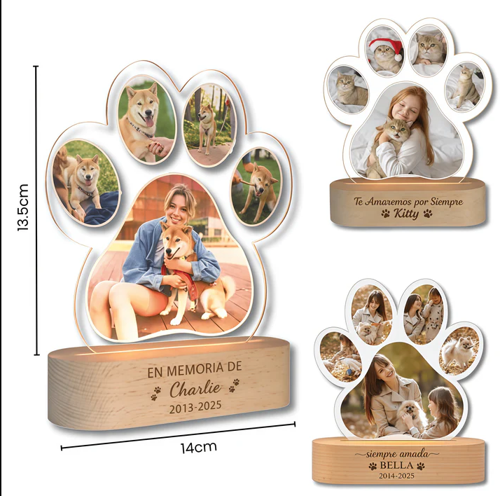 Lámpara Huella de Mascota Personalizada