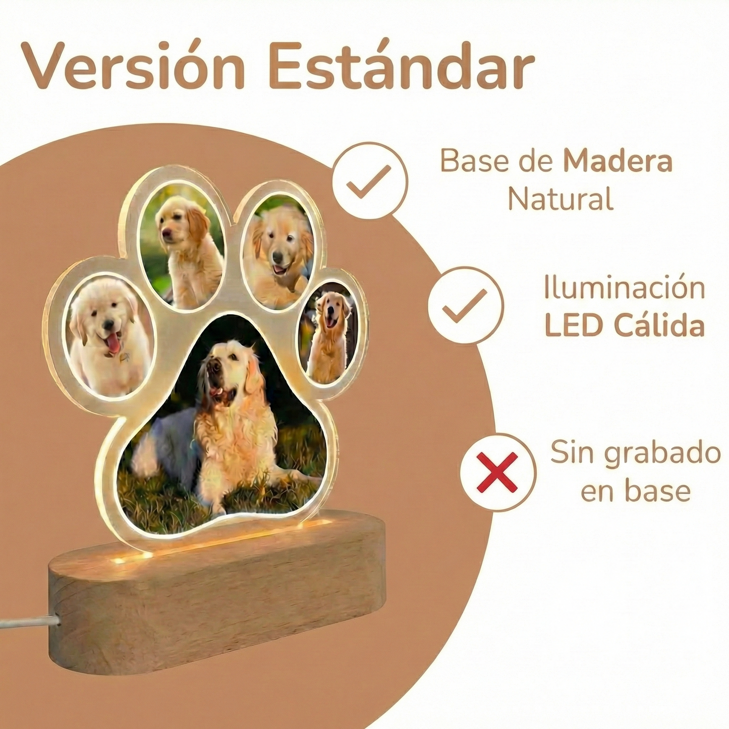 Lámpara Huella de Mascota Personalizada